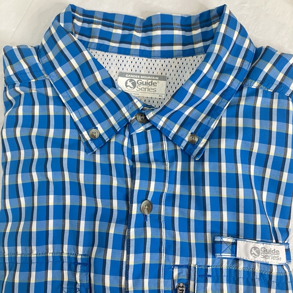 Gander Mountain Mens Blue Plaid Guide Series Long Slv‎ Button Dn Shirt Size XL